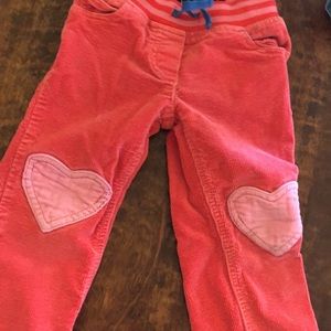 Mini Boden Cord heart pants girls 3